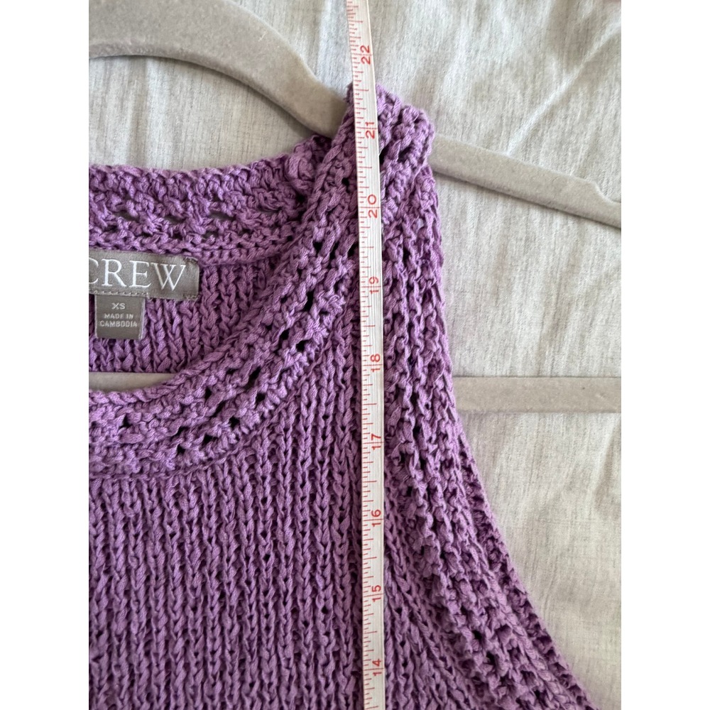 J.Crew Sweater Crochet Tank Top Women XS Purple High Neck - Picture 7 of 8